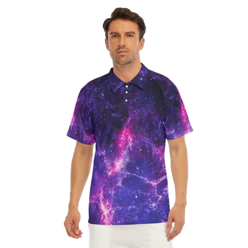New Obnoxious Golf The Milky Way Men’s Stretch Shirt Size Small